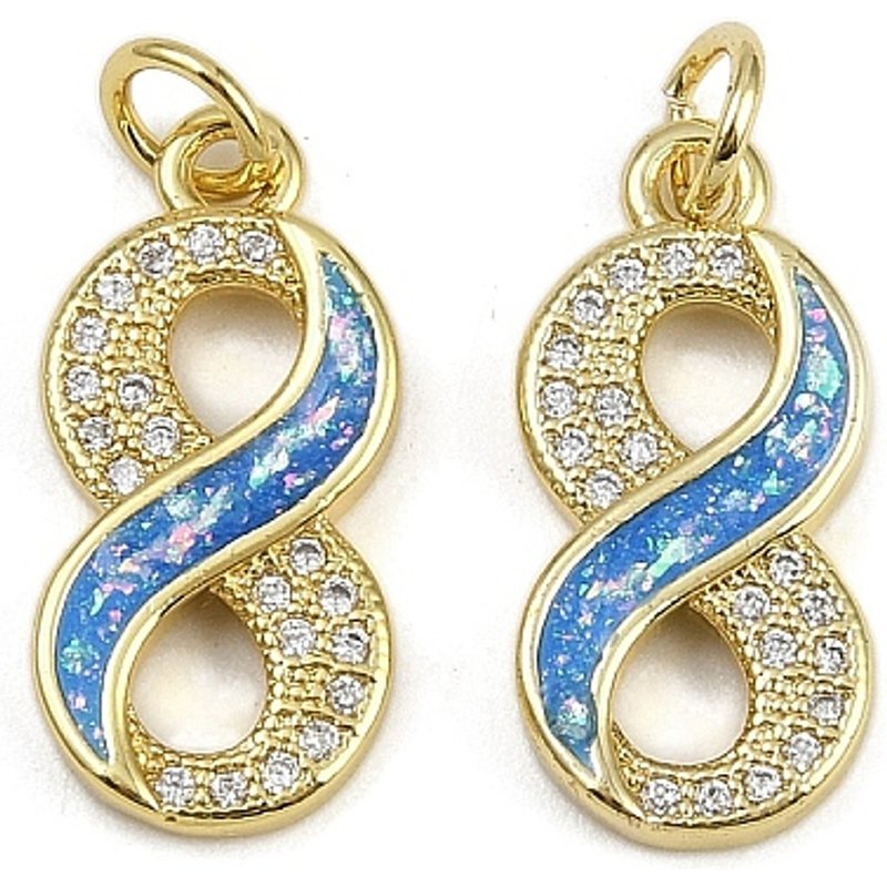Brass Micro Pave Cubic Zirconia Enamel Infinity Charms — Charms & Pendants