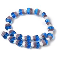 Handmade Lampwork Beads, Corn, Blue, 18x13x7mm, Hole 1.4mm — Jewelry Beads
