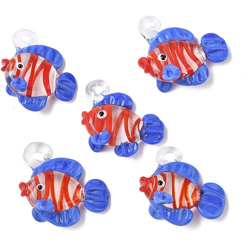 Handmade Lampwork Tropical Fish Pendant in Royal Blue — Charms & Pendants