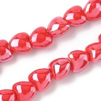 Fils de perles en porcelaine rouge en forme de cœur, 40pcs, 14.57 — Perles à bijoux