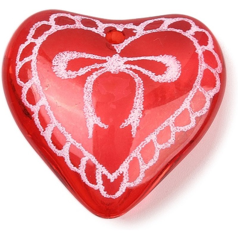 Pendentif en Acrylique Imprimé en Forme de Coeur Rouge — Breloques et pendentifs