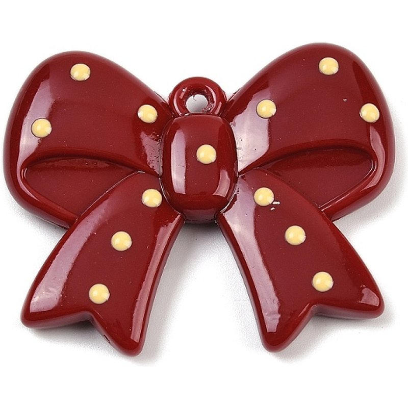 Bowkont Dark Red Opaque Acrylic Enamel Big Pendant — Charms & Pendants