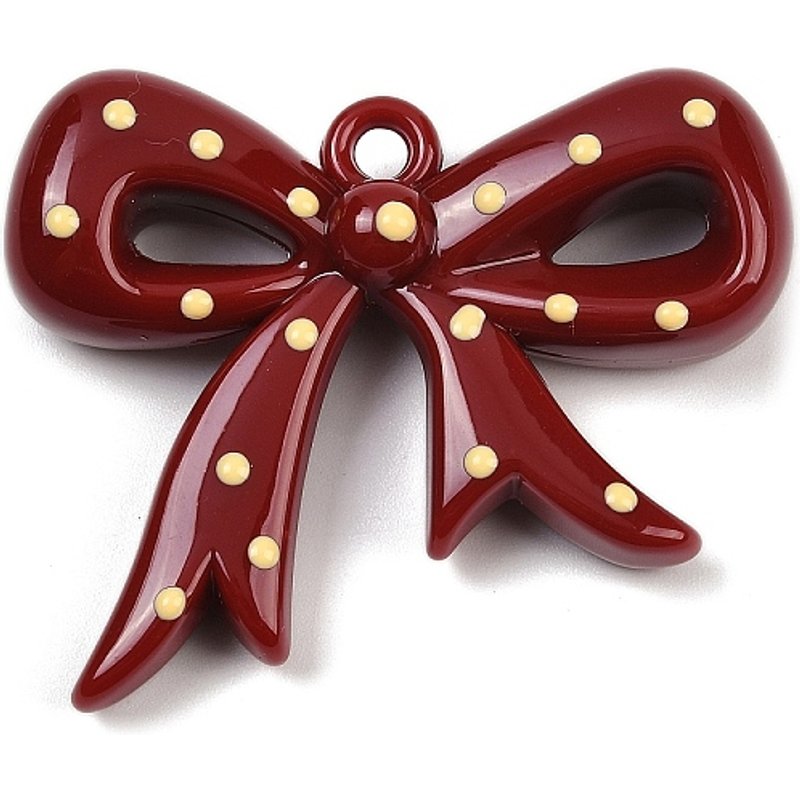 Bowkont Opaque Acrylic Enamel Pendant, Dark Red, 49mm x 41mm — Charms & Pendants