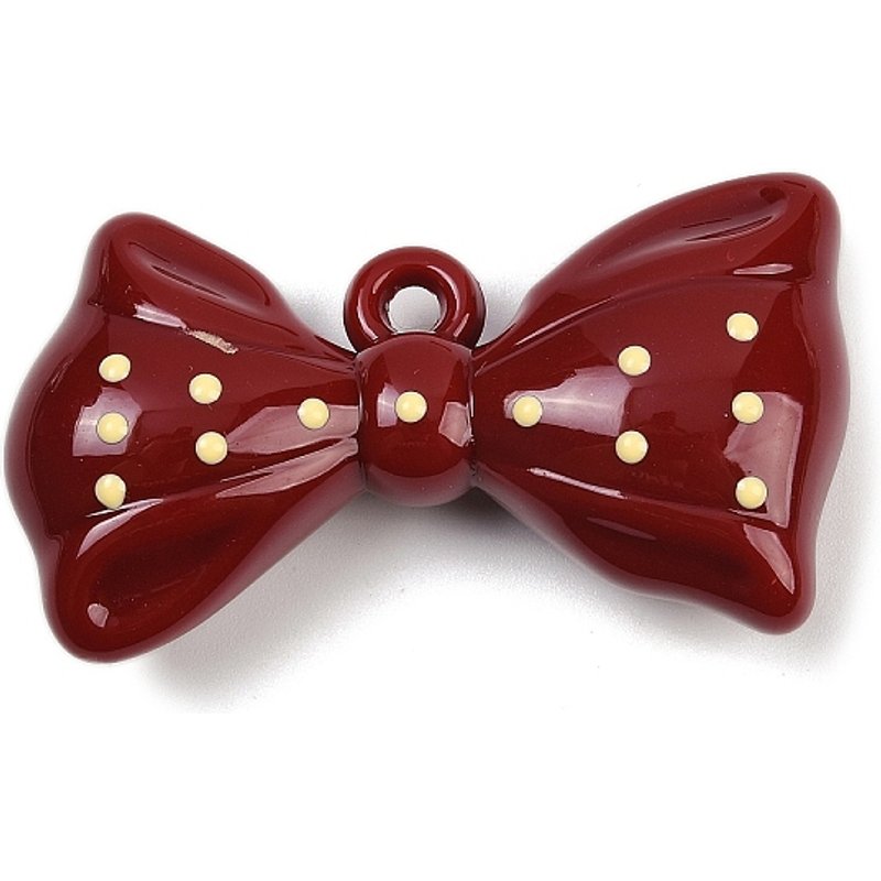 Bowkont Opaque Acrylic Enamel Big Pendant, Dark Red — Charms & Pendants