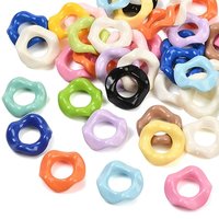 Opaque Acrylic Ring Beads, Mixed Colors, 16x4.5mm, Hole 7.7mm — Jewelry Beads