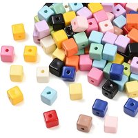 Opaque Acrylic Cube Beads in Mixed Colors, 5.5mm — Jewelry Beads