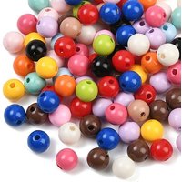 Opaque Acrylic Round Beads, Mixed Colors, 8mm Diameter — Jewelry Beads