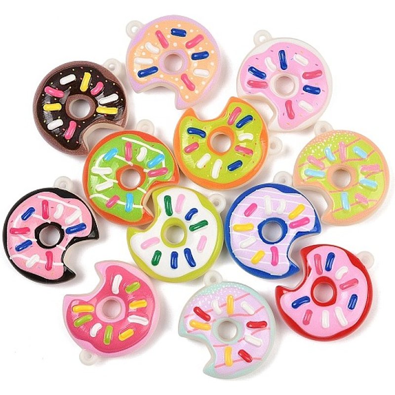 Pendentifs en Émail Acrylique Opaque en Forme de Donut