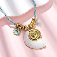 Collier Pendentif en Acier Inoxydable 304 avec Émail et Perles en Verre — Collier pendentif