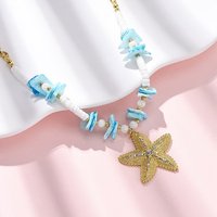 Collier Pendentif Starfish en Acier Inoxydable 304 avec Coquillage Teinté — Collier pendentif