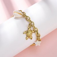 Bracelet en Acier Inoxydable avec Charms et Coquillage — Bracelet Femme