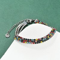 Bracelet en acier inoxydable 304 avec chaîne de cup en rhinestones pour femmes — Bracelet Femme