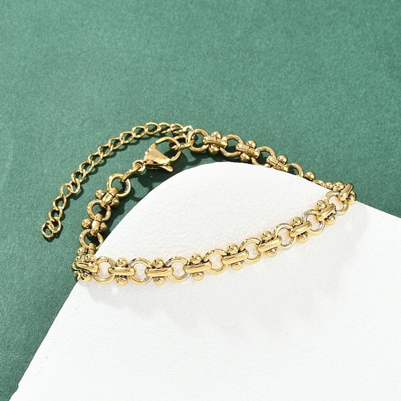 Bracelet en Chaîne Liens en Acier Inoxydable 304 pour Femmes, Plaqué Or 22K — Bracelet Femme