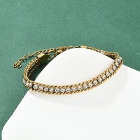Bracelet en Acier Inoxydable Curb Chain pour Femmes avec Strass — Bracelet Femme