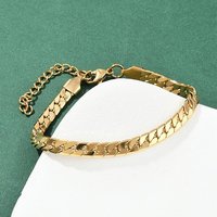 304 Stainless Steel Curb Chain Bracelet for Women, 22K Gold Plated — Bracelet Women
