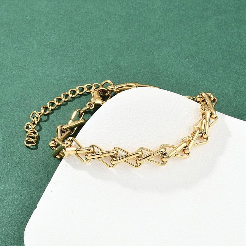 304 Stainless Steel Mesh Chain Bracelet for Women, 22K Gold Plated — Bracelet Women