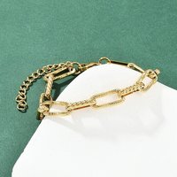 Bracelet en chaîne link en acier inoxydable 304 pour femmes, plaqué or 22K — Bracelet Femme