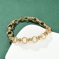Bracelet Chaîne en Acier Inoxydable 304 pour Femmes, Plaqué Or 22K — Bracelet Femme