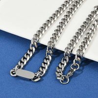 Collier en chaîne cubique en acier inoxydable 304 de 7MM pour hommes et femmes — Collier pendentif
