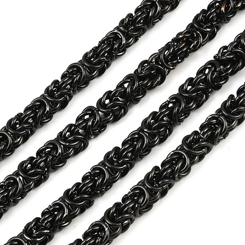 Chaînes en acier inoxydable 304, maillons noués non soudés, noires, 7mm