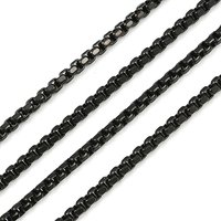 304 Stainless Steel Box Chains, Unwelded, Black, 2x2x1mm — Chains, Wire & Cord