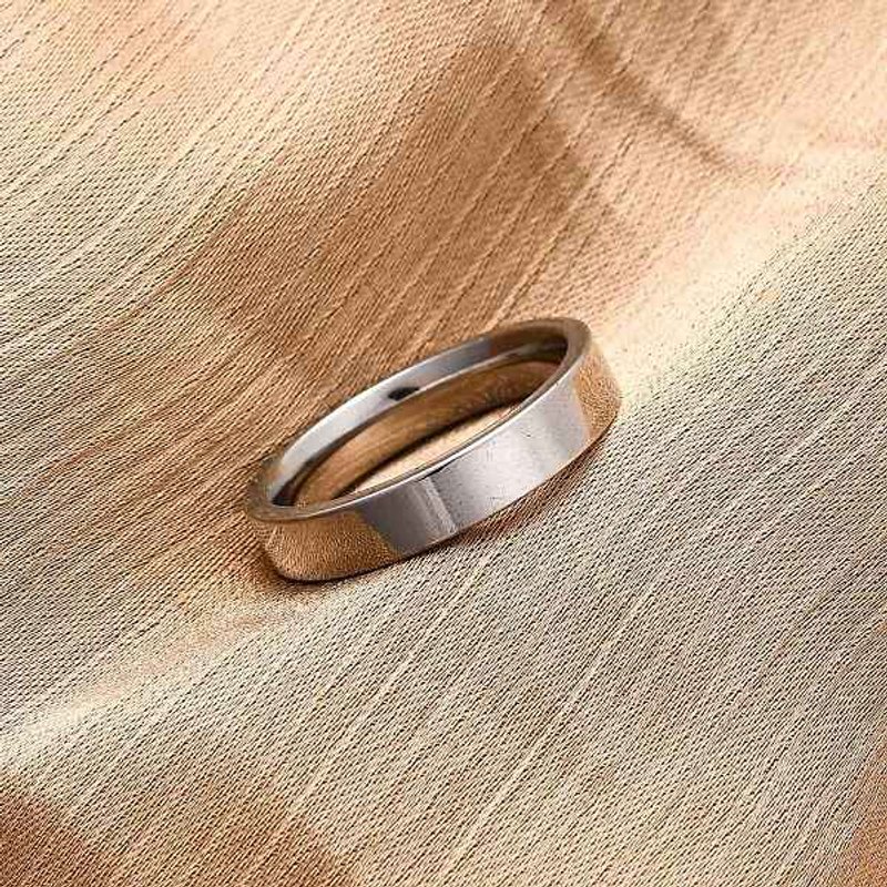 Bagues larges en acier inoxydable 201 avec placage PVD — Bijoux fantaisie