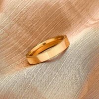 Bague large en acier inoxydable 201, plaquée or 18K