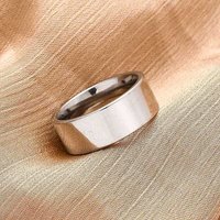 Bague large en acier inoxydable 201, plaquage PVD — Bijoux fantaisie