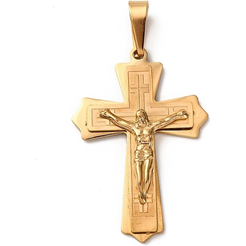 Pendentifs en Acier Inoxydable 304, Charms Croix avec Jésus — Breloques et pendentifs