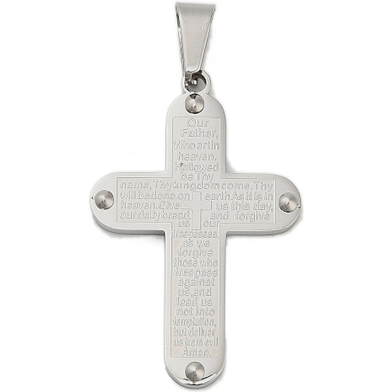 Pendentif Croix en Acier Inoxydable 304, 40.5x26x2.5mm — Breloques et pendentifs