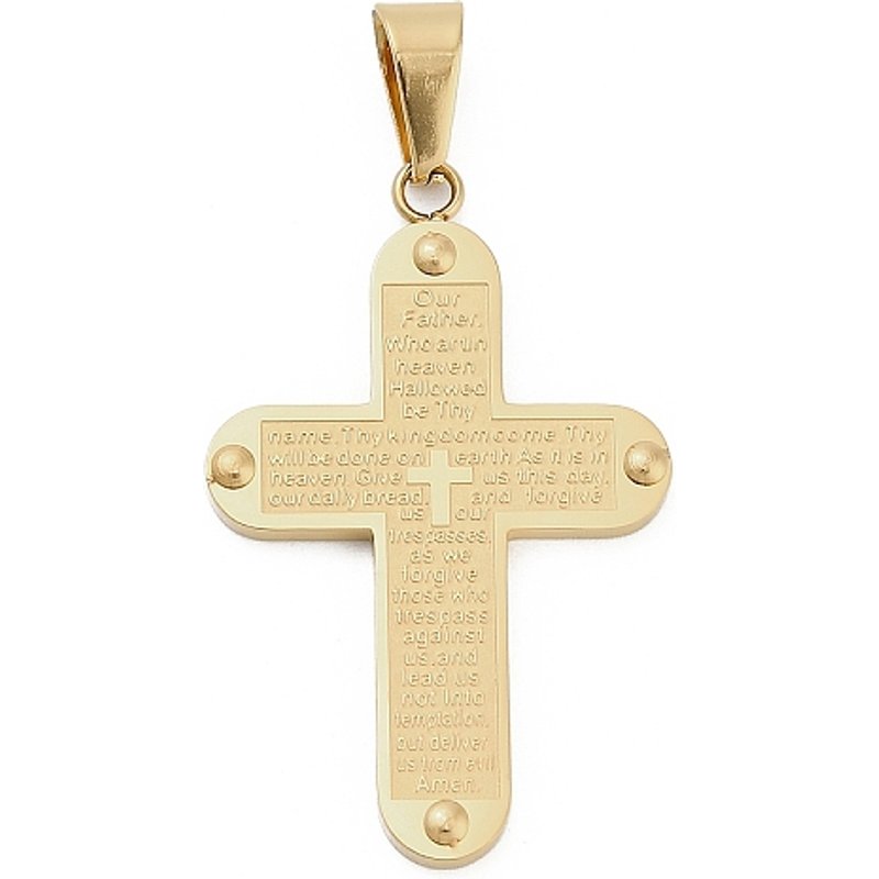 Pendentif Croix en Acier Inoxydable 304 avec Plaqué Or 18K — Breloques et pendentifs