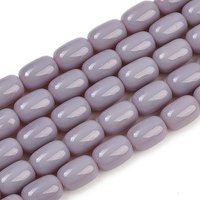Opaque Glass Beads Strands, Barrel, Thistle, 9x6mm, 43pcs — Jewelry Beads
