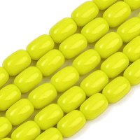 Opaque Yellow Glass Beads Strands, Barrel, 9x6mm, 43pcs — Jewelry Beads