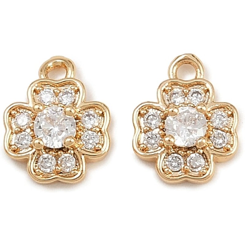Charms en laiton avec zircon cubique micro pave, plaqué or 18K — Breloques et pendentifs