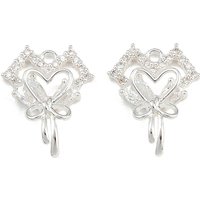 Pendentif en Zircon Cubique Micro Pave en Laiton, Coeur, Plaqué Argent 925 — Breloques et pendentifs