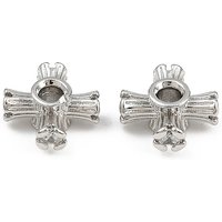Brass Micro Pave Cubic Zirconia Cross Beads, Platinum, 9x9x4mm — Jewelry Beads