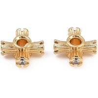 Perles en Zircon Cubique Micro Pave en Laiton, Croix, Plaqué Or 18K — Perles à bijoux