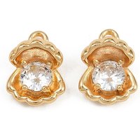 Brass Micro Pave Cubic Zirconia Shell Shape Charms, 18K Gold Plated