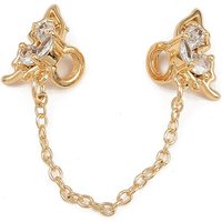 Chaînes de sécurité européennes en laiton avec papillon en zircon cubique clair — Perles à bijoux