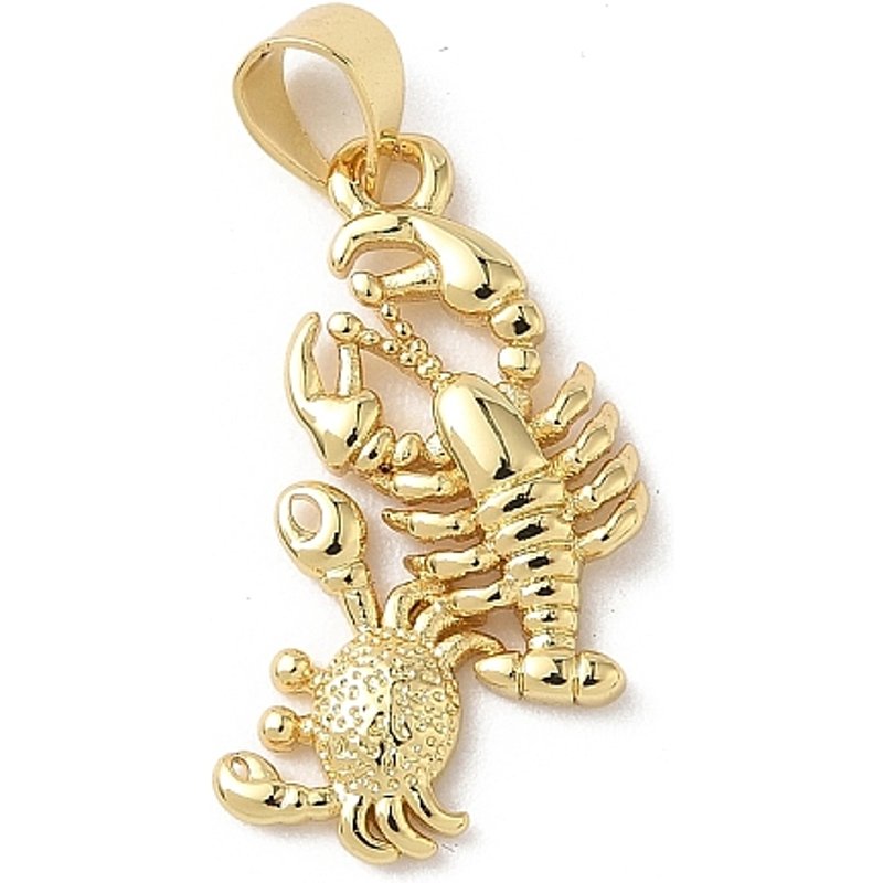 Pendentif Étoile de Mer en Laiton, Plaqué Or 18K, 22.5x12x2.3mm — Breloques et pendentifs