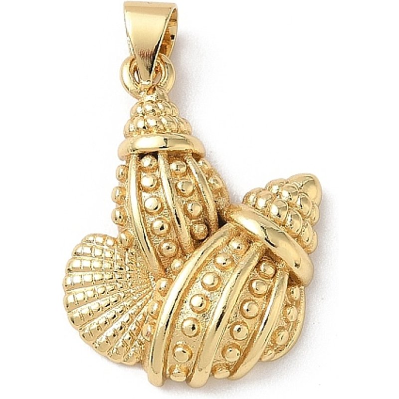 Brass Shell Shape Pendant, 18K Gold Plated, 23x18mm — Charms & Pendants