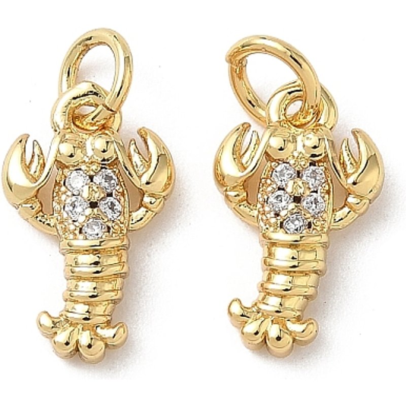 Charm en Zircon Cubique Micro Pave en Laiton, Plaqué Or 18K — Breloques et pendentifs