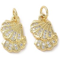 Pendentifs en Zircon Cubique Micro Pave en Laiton, Plaqué Or 18K