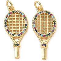 Pendentif en laiton micro pavé zircon cubique, en or 18K