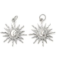 Pendants en Coquillage Blanc Naturel et Charms Soleil en Laiton avec Anneaux