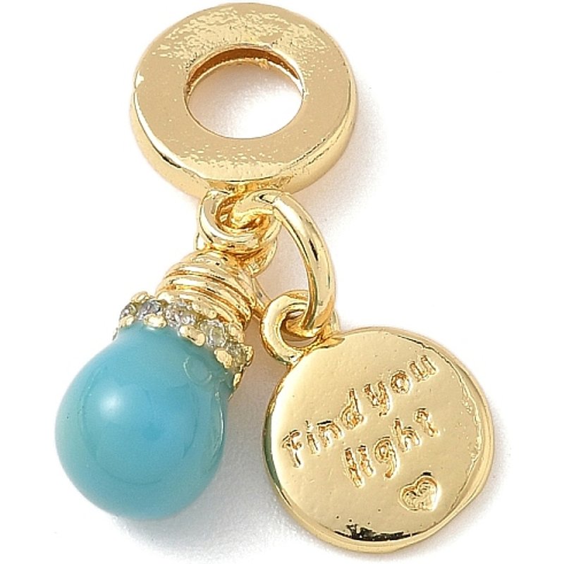 Charms Pendants Dangle en Zircon Cubique Micro Pave en Laiton — Perles à bijoux