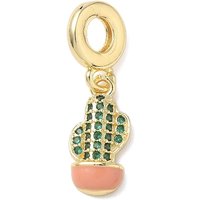 Charms Dangle Cactus en Zirconia Cubique Verte Micro Pave en Laiton — Perles à bijoux