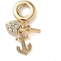 Charms Dangle en Laiton Micro Pave Zirconia Cubique Transparent avec Plaquage en Or 18K