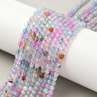 Brins de perles d'agate naturelle, teints et chauffés, prune, 4mm