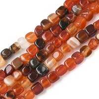 Fils de perles en agate aux veines de dragon naturelles, cube, chocolat, 5-6mm — Perles à bijoux